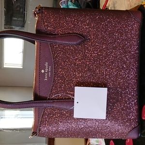 Kate ♤ Spade glitter fabric satchel with cross body extension 🤎HOST PICK
